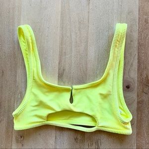 Frankies Bikinis neon yellow bikini top